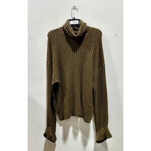 Pistola Women’s “Dallas” Ribbed Turtleneck Sweater in Moss